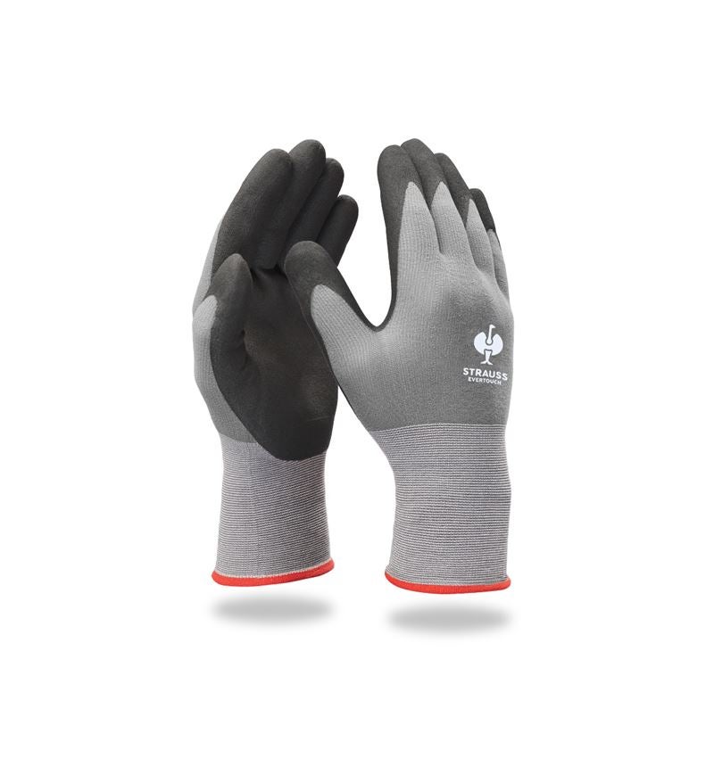 Povrstvené: e.s. Nitrilové rukavice evertouch micro + černá/šedá