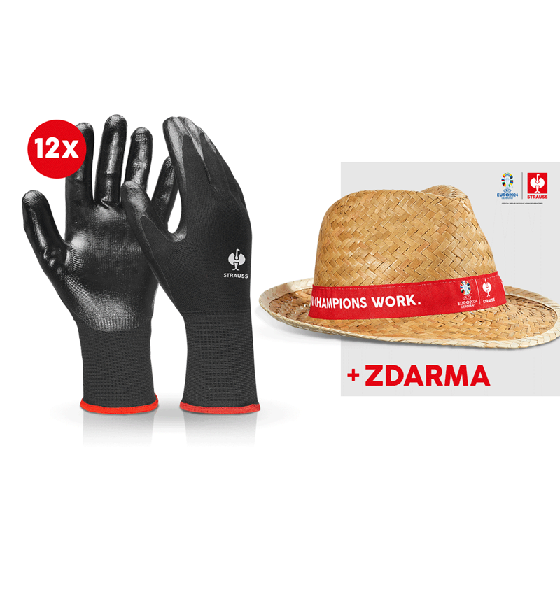 Spolupráce: 12x Nitrilové rukavice Flexible + klobouk EURO2024 + černá