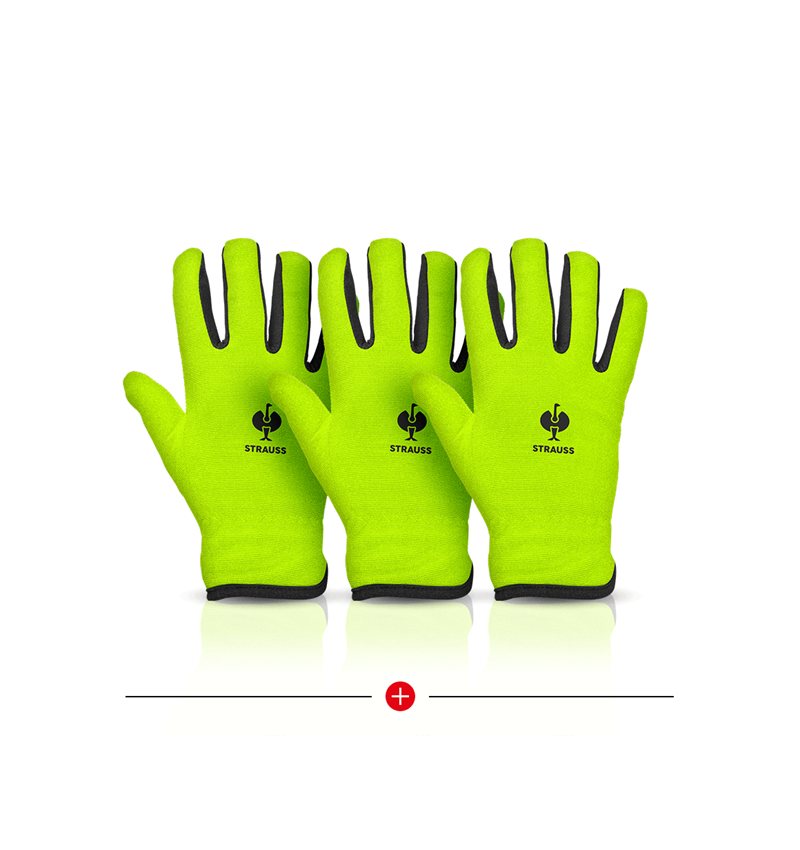 Sady | Příslušenství: 3 za 2 e.s. Zimní rukavice Fleece Comfort + výstražná žlutá/černá