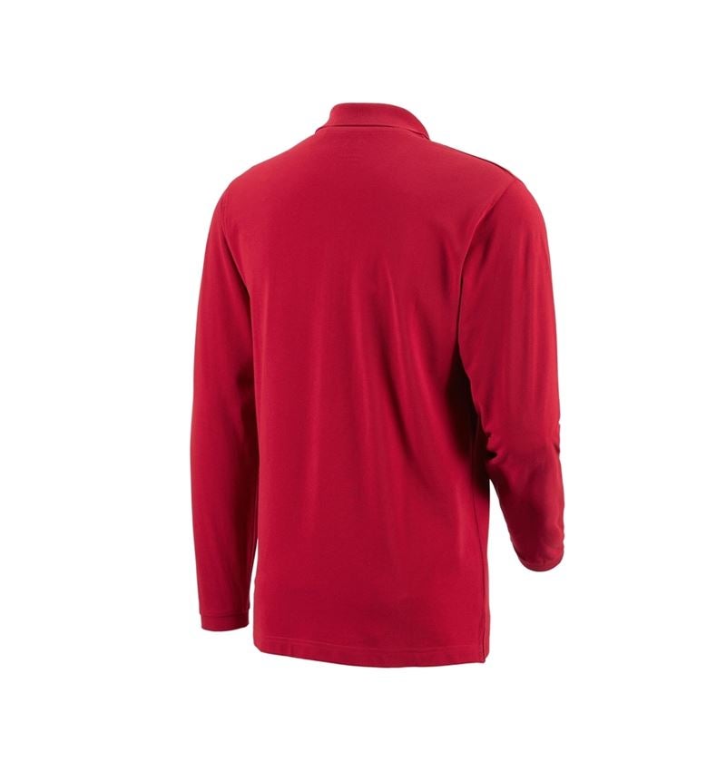 Témata: e.s. Longsleeve-Polo tričko cotton Pocket + červená 2