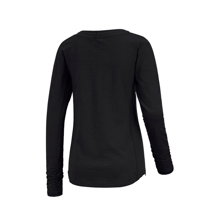 Trička | Svetry | Košile: e.s. Longsleeve cotton slub, dámské + černá 1