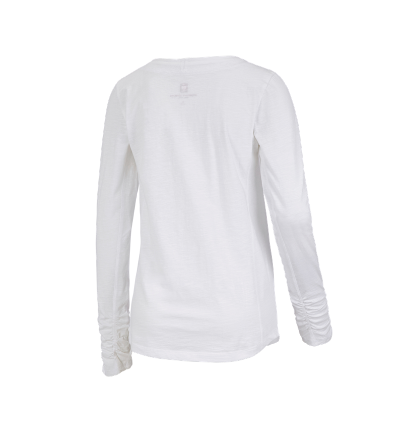 Trička | Svetry | Košile: e.s. Longsleeve cotton slub, dámské + bílá 2