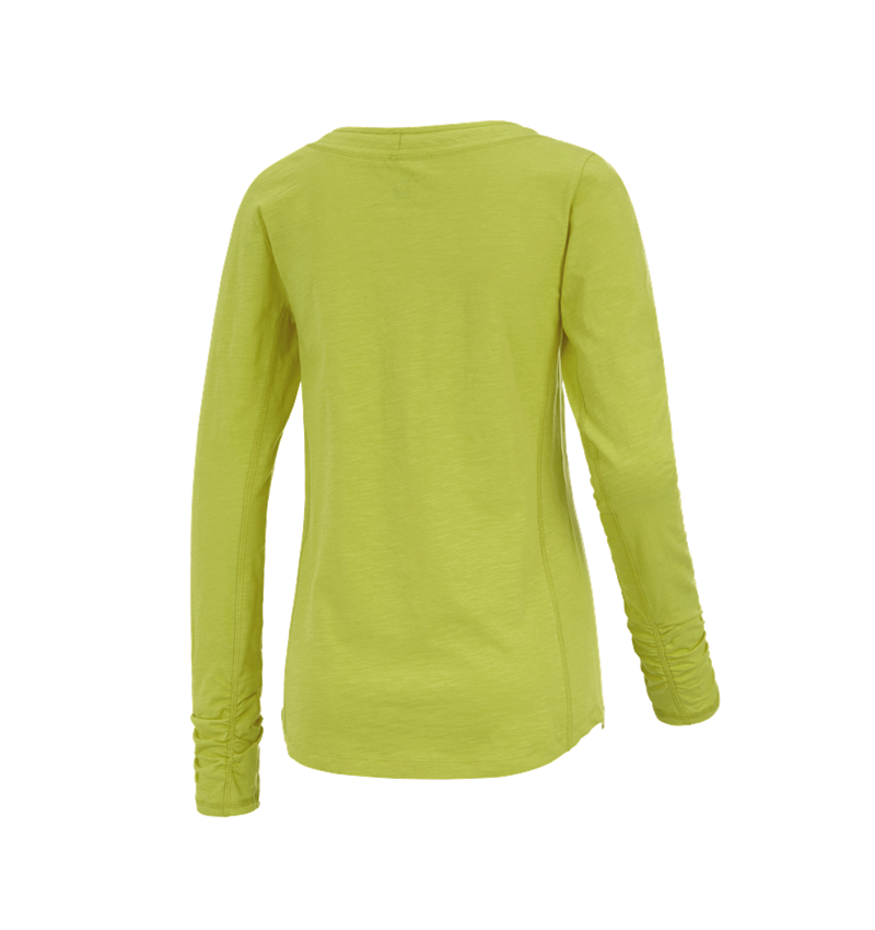 Trička | Svetry | Košile: e.s. Longsleeve cotton slub, dámské + májové zelená 1