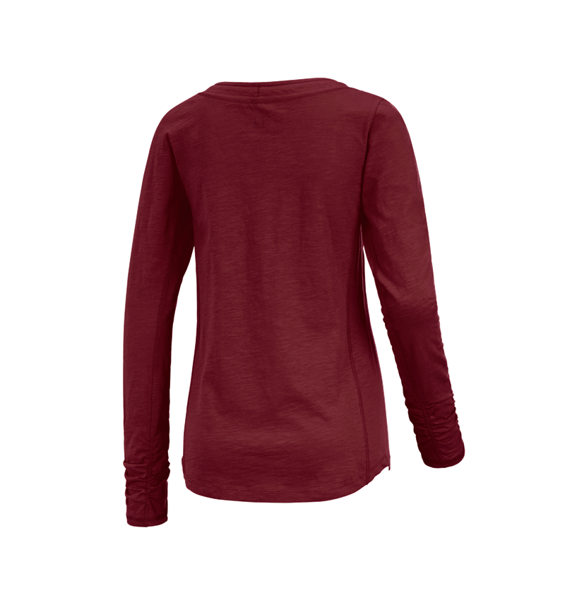 Trička | Svetry | Košile: e.s. Longsleeve cotton slub, dámské + rubínová 1