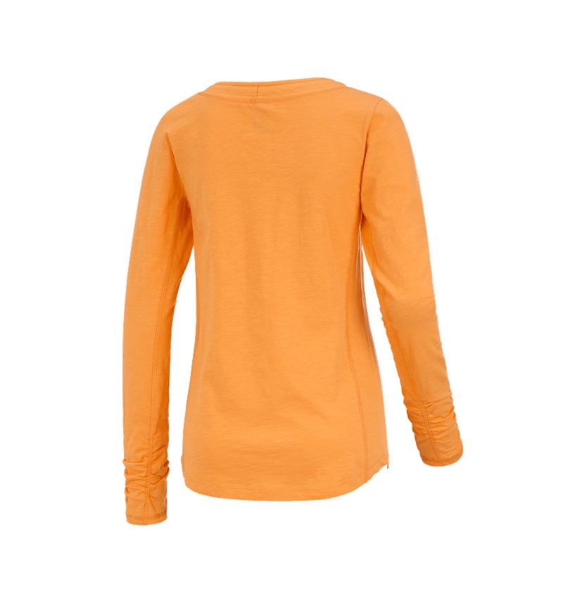 Trička | Svetry | Košile: e.s. Longsleeve cotton slub, dámské + světle oranžová 1