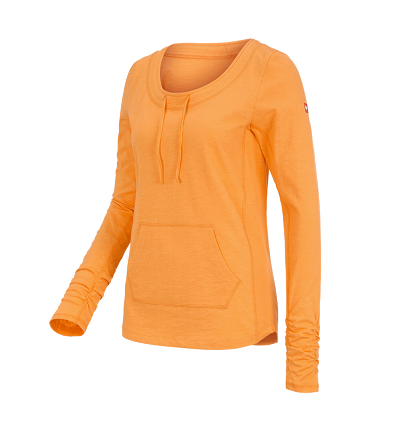 Trička | Svetry | Košile: e.s. Longsleeve cotton slub, dámské + světle oranžová