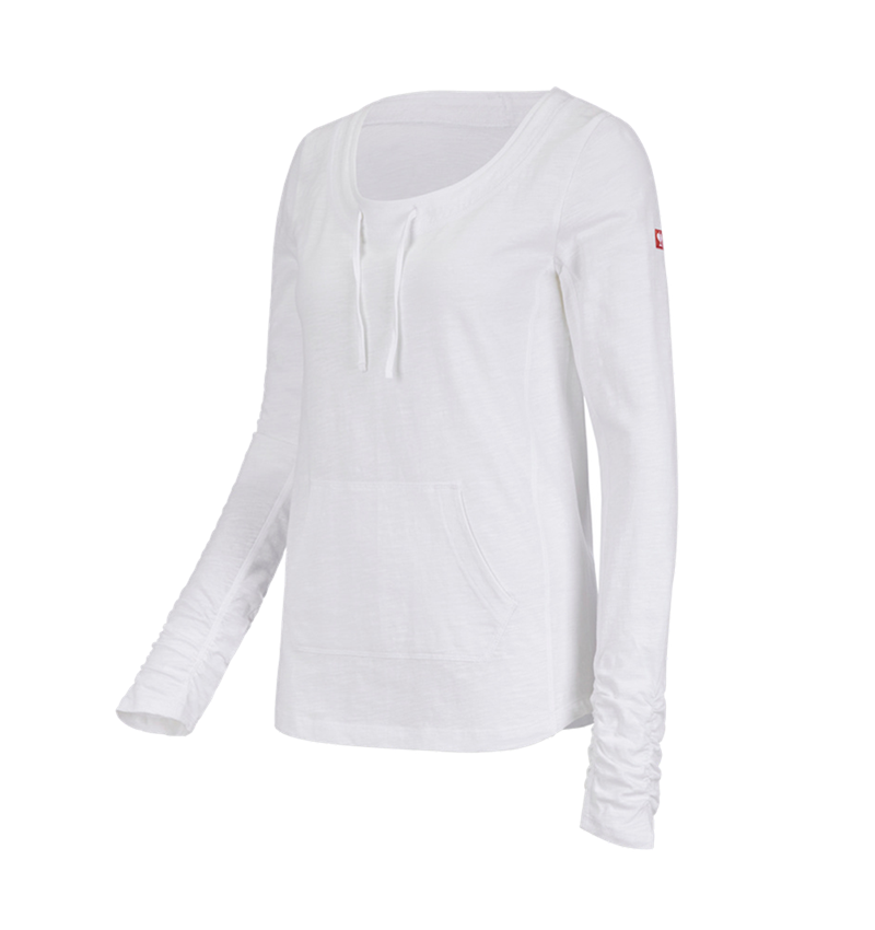 Trička | Svetry | Košile: e.s. Longsleeve cotton slub, dámské + bílá 1