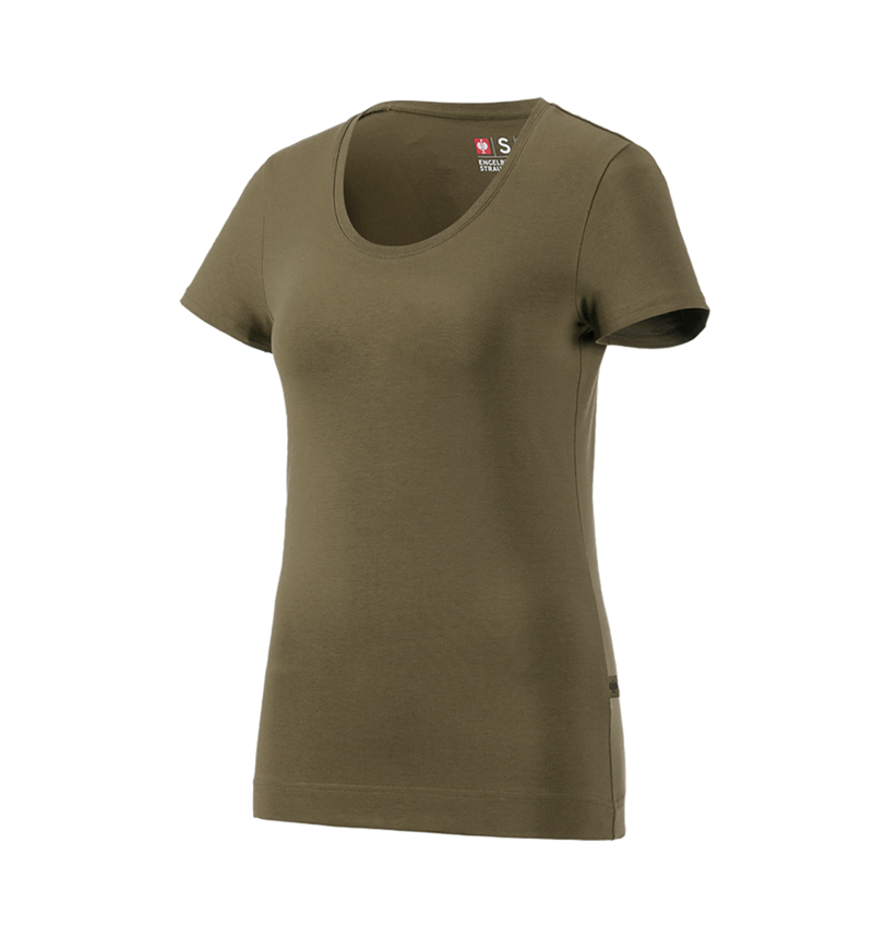 Trička | Svetry | Košile: e.s. Tričko cotton stretch, dámské + bahnitá zelená 3