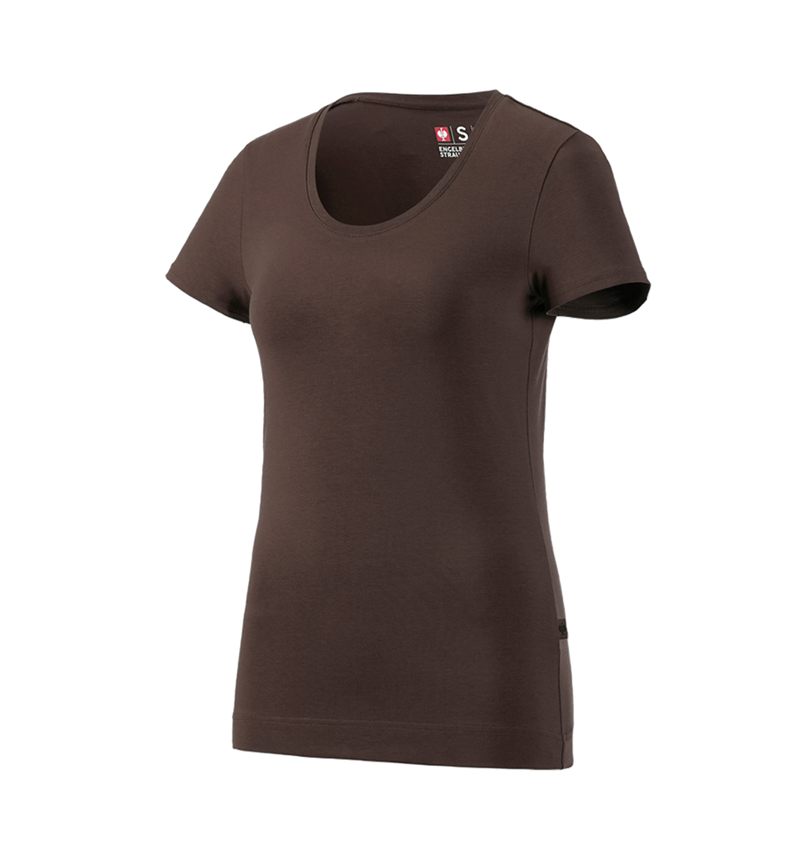 Trička | Svetry | Košile: e.s. Tričko cotton stretch, dámské + kaštan 2