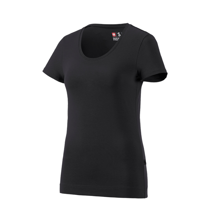 Trička | Svetry | Košile: e.s. Tričko cotton stretch, dámské + černá 2