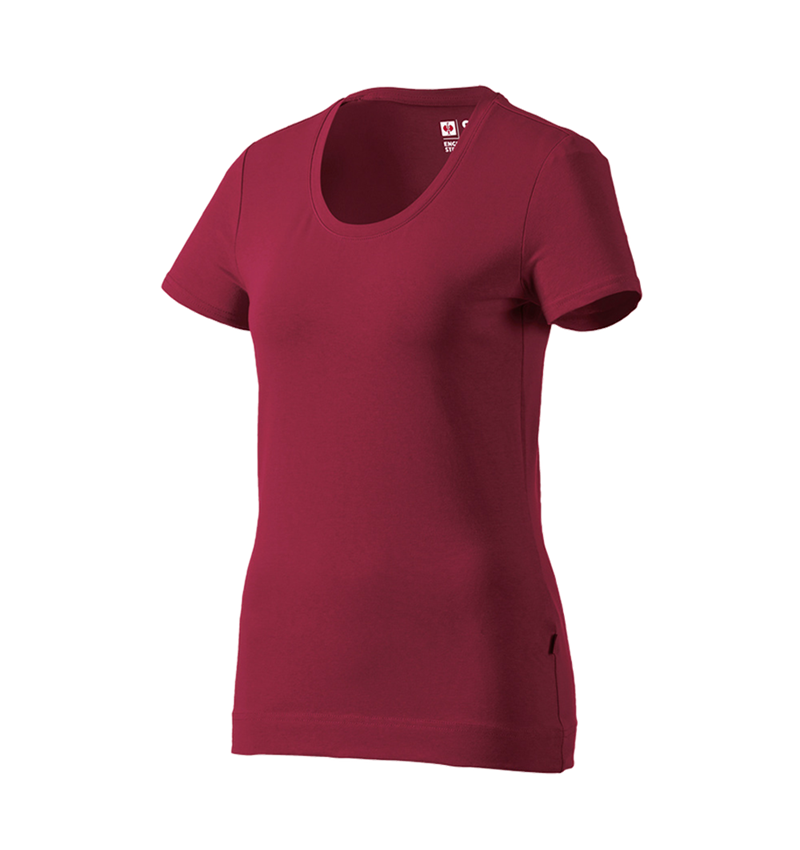 Trička | Svetry | Košile: e.s. Tričko cotton stretch, dámské + bordó 3