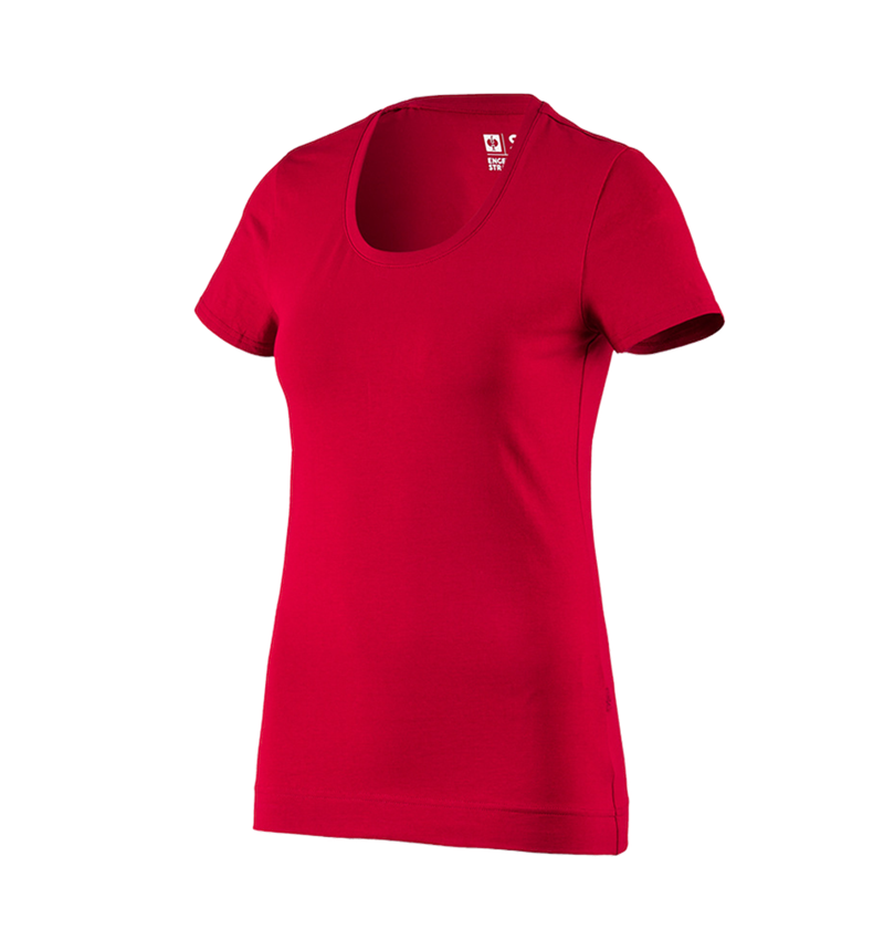 Trička | Svetry | Košile: e.s. Tričko cotton stretch, dámské + ohnivě červená 2