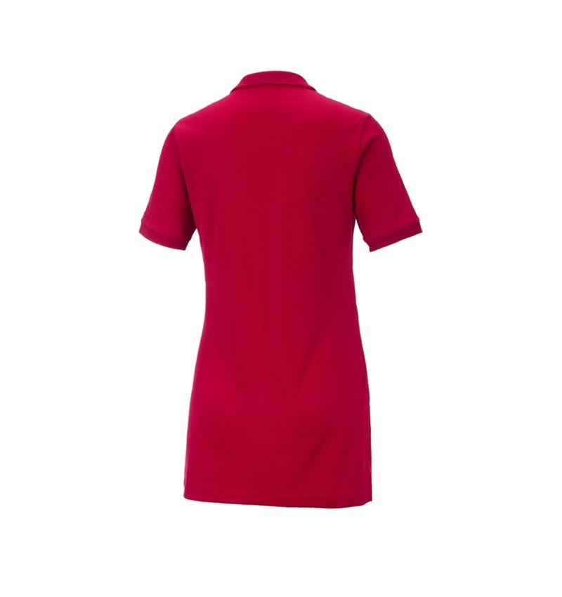 Témata: e.s. Pique-Polo cotton stretch, dámské, long fit + ohnivě červená 3