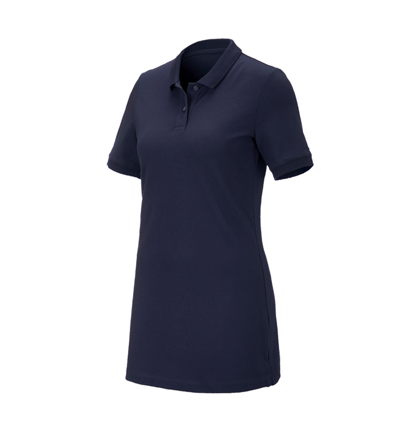 Trička | Svetry | Košile: e.s. Pique-Polo cotton stretch, dámské, long fit + tmavomodrá 2