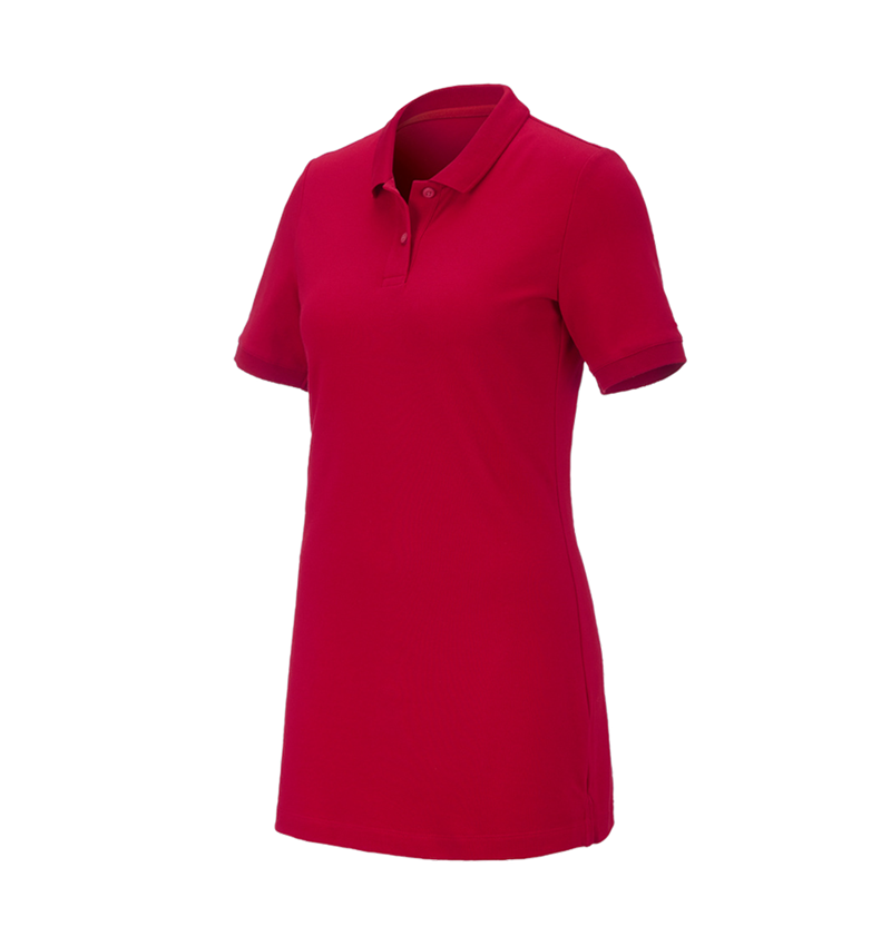 Trička | Svetry | Košile: e.s. Pique-Polo cotton stretch, dámské, long fit + ohnivě červená 2