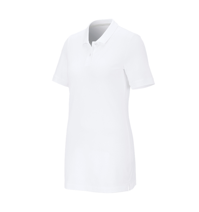Trička | Svetry | Košile: e.s. Pique-Polo cotton stretch, dámské, long fit + bílá 2