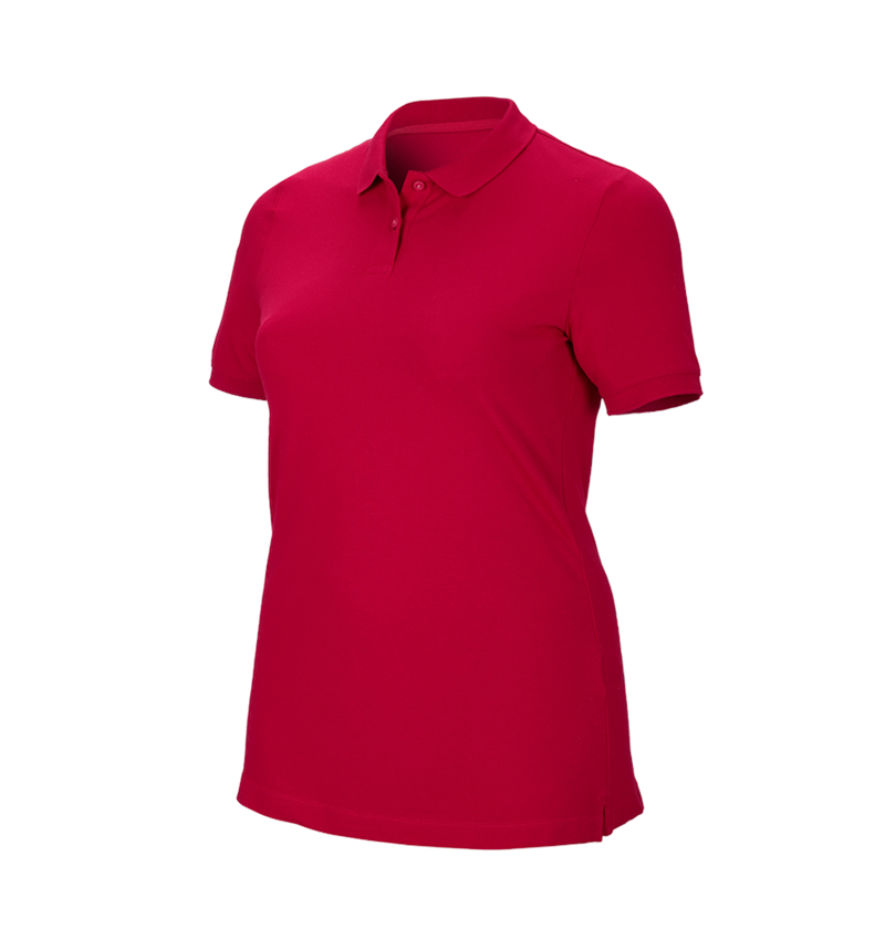 Trička | Svetry | Košile: e.s. Pique-Polo cotton stretch, dámské, plus fit + ohnivě červená 2