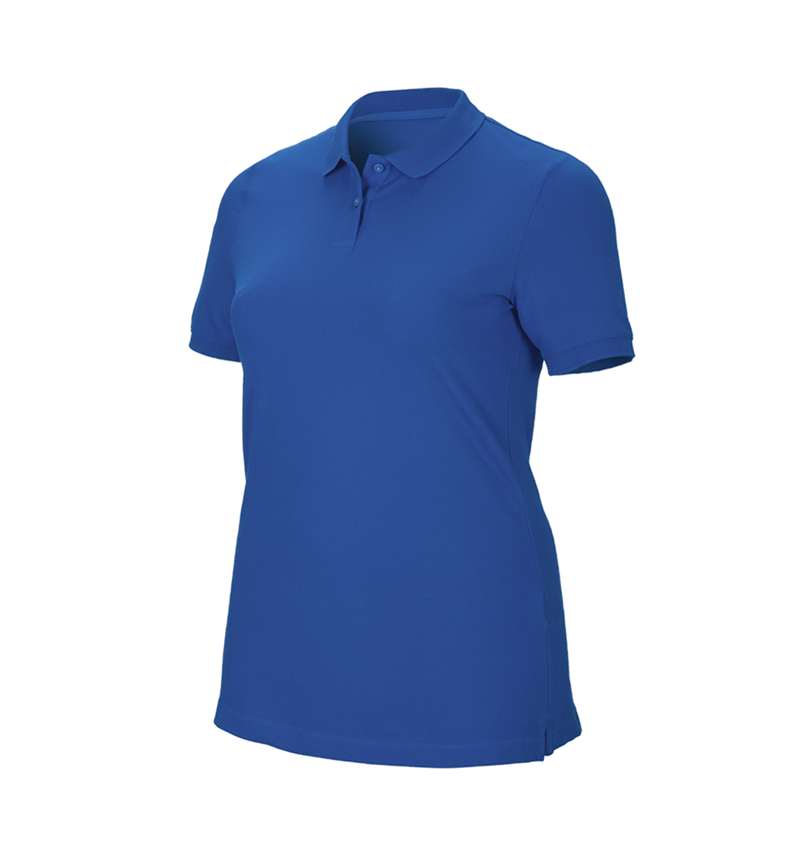 Trička | Svetry | Košile: e.s. Pique-Polo cotton stretch, dámské, plus fit + enciánově modrá 2