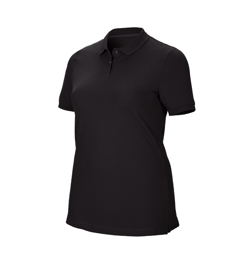 Trička | Svetry | Košile: e.s. Pique-Polo cotton stretch, dámské, plus fit + černá 2