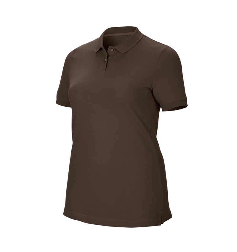 Trička | Svetry | Košile: e.s. Pique-Polo cotton stretch, dámské, plus fit + kaštan 2