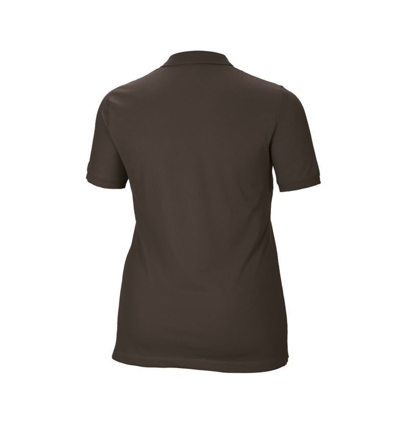 Trička | Svetry | Košile: e.s. Pique-Polo cotton stretch, dámské, plus fit + kaštan 3