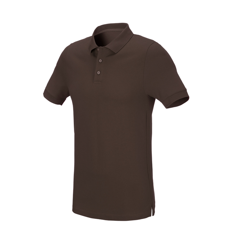 Trička, svetry & košile: e.s. Pique-Polo cotton stretch, slim fit + kaštan 2