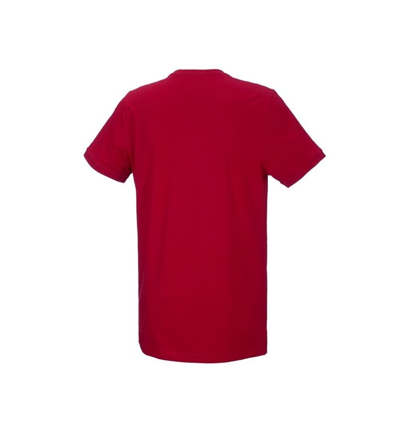 Zahradní / Lesnictví a Zemědělství: e.s. Tričko cotton stretch, long fit + ohnivě červená 3
