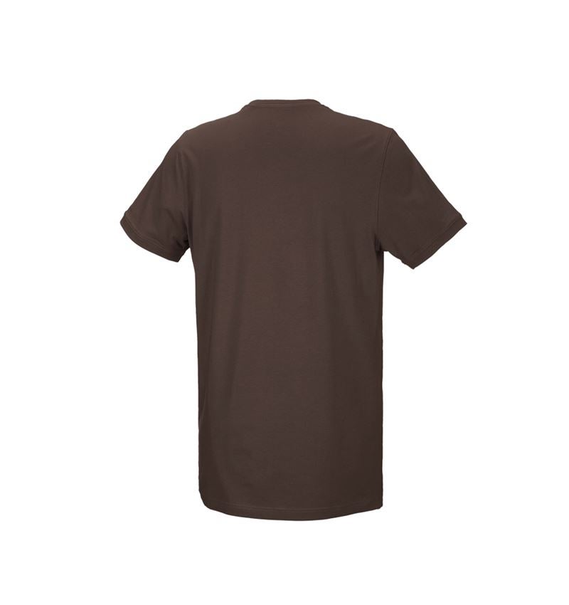 Trička, svetry & košile: e.s. Tričko cotton stretch, long fit + kaštan 3