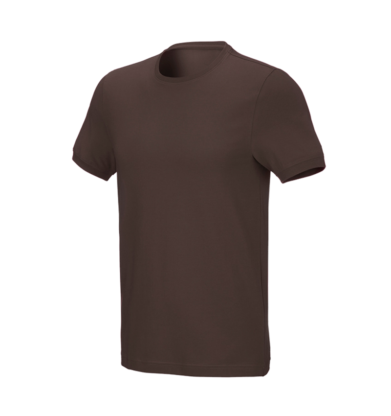 Trička, svetry & košile: e.s. Tričko cotton stretch, slim fit + kaštan 2