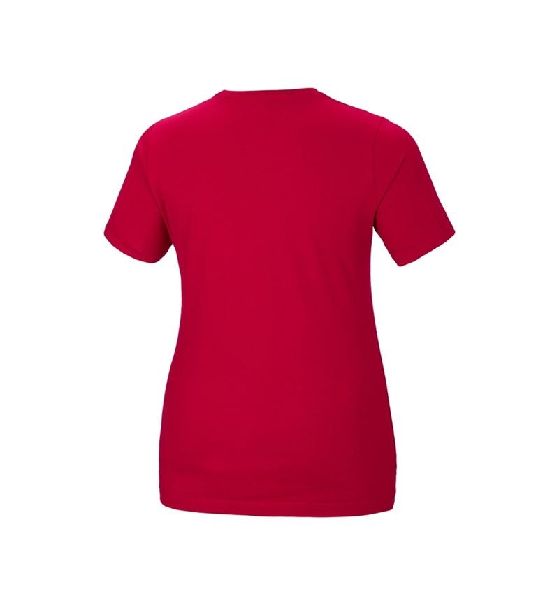 Témata: e.s. Tričko cotton stretch, dámské, plus fit + ohnivě červená 3