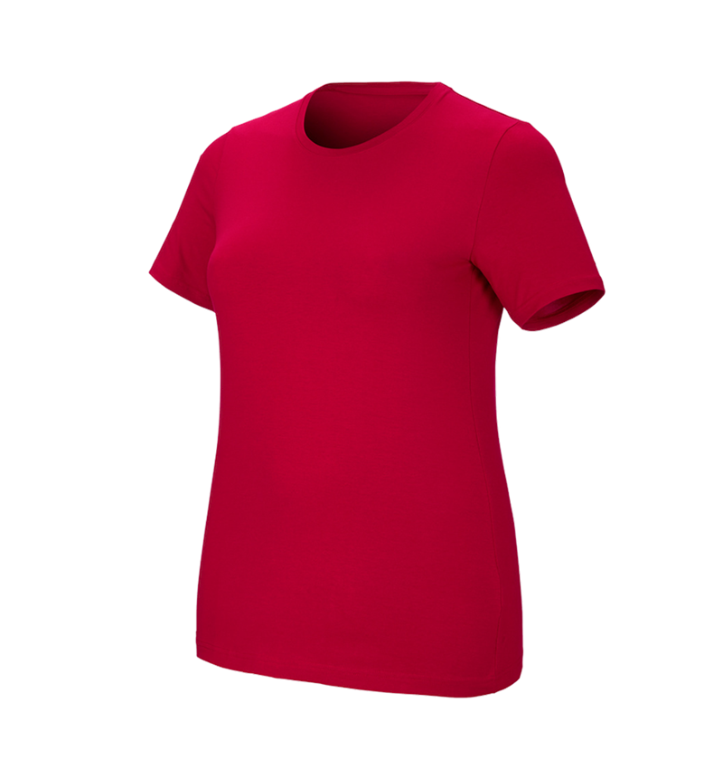 Témata: e.s. Tričko cotton stretch, dámské, plus fit + ohnivě červená 2