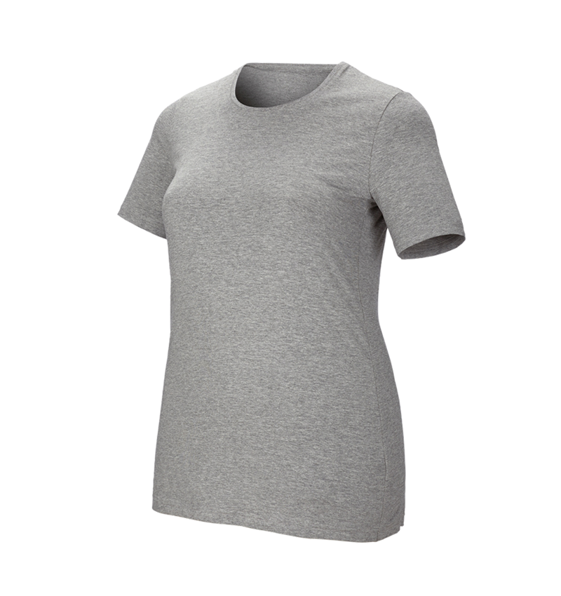 Trička | Svetry | Košile: e.s. Tričko cotton stretch, dámské, plus fit + šedý melír 2