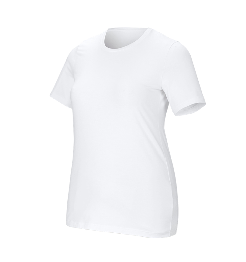 Trička | Svetry | Košile: e.s. Tričko cotton stretch, dámské, plus fit + bílá 2
