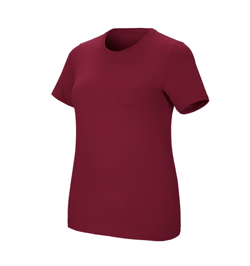 Trička | Svetry | Košile: e.s. Tričko cotton stretch, dámské, plus fit + bordó 2