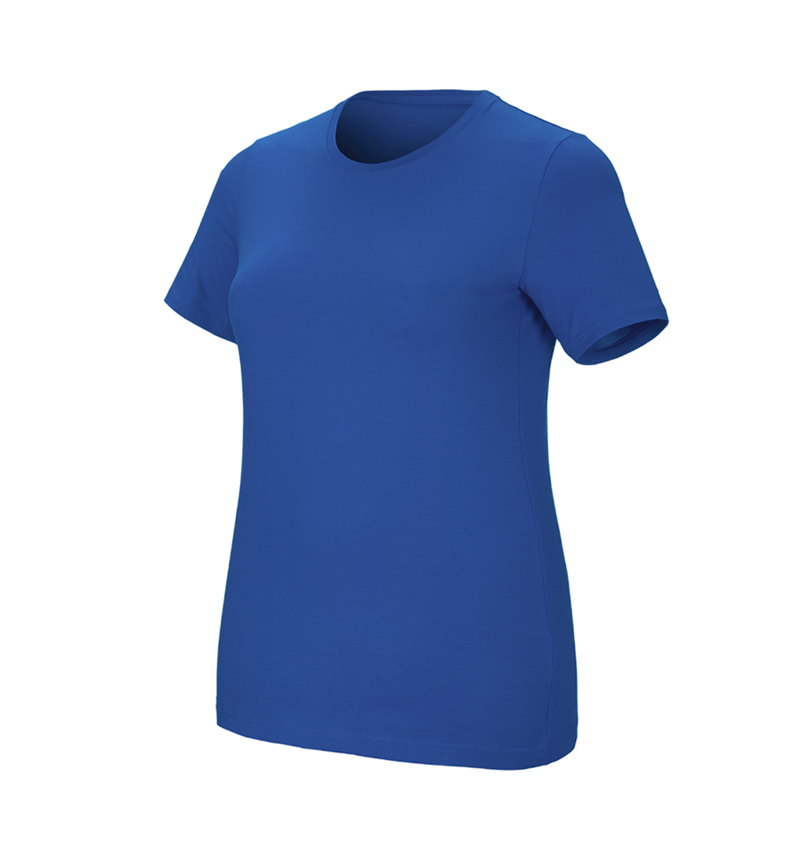 Témata: e.s. Tričko cotton stretch, dámské, plus fit + enciánově modrá 2
