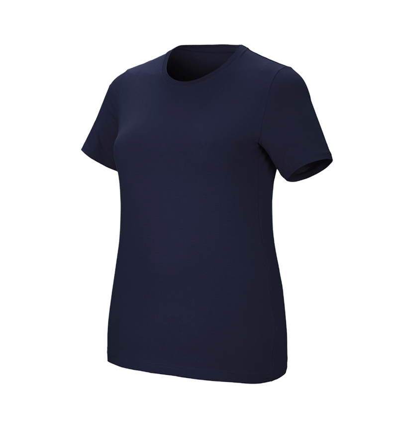 Trička | Svetry | Košile: e.s. Tričko cotton stretch, dámské, plus fit + tmavomodrá 2