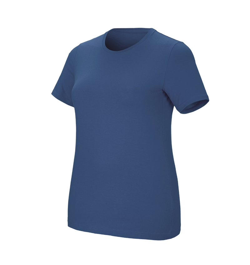 Trička | Svetry | Košile: e.s. Tričko cotton stretch, dámské, plus fit + kobalt 2