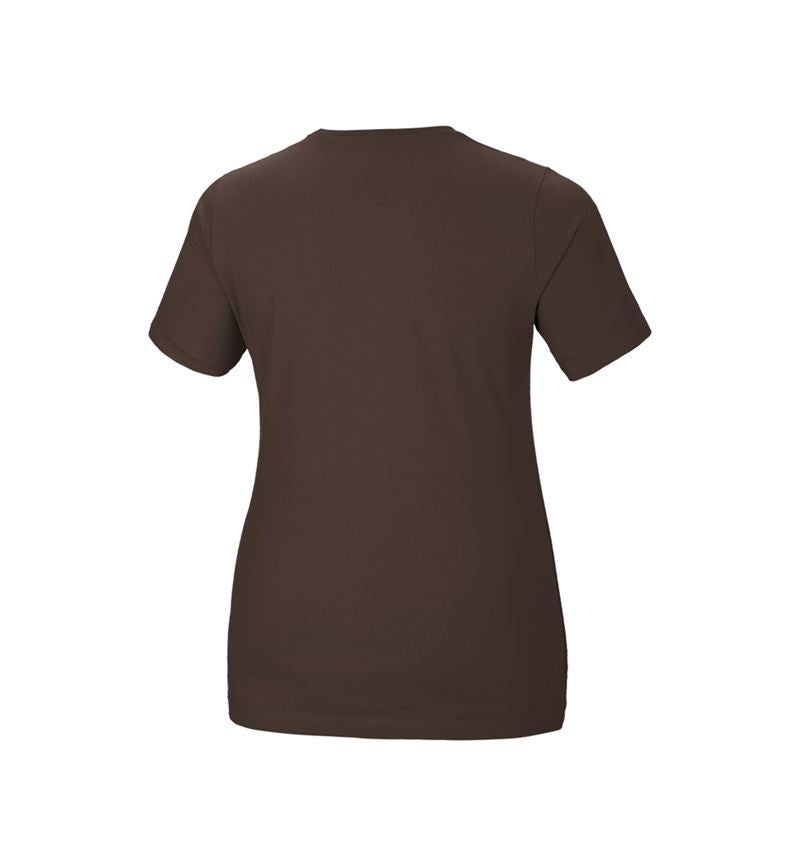 Trička | Svetry | Košile: e.s. Tričko cotton stretch, dámské, plus fit + kaštan 3