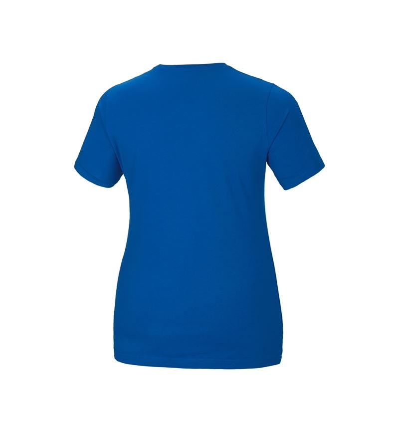 Témata: e.s. Tričko cotton stretch, dámské, plus fit + enciánově modrá 3