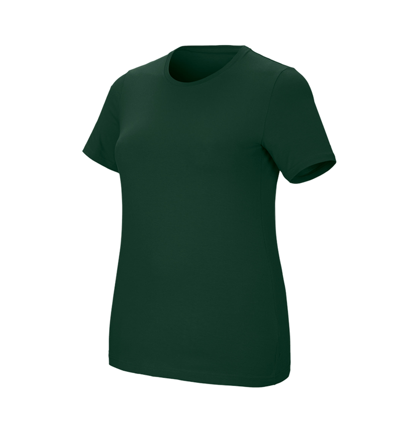 Zahradní / Lesnictví a Zemědělství: e.s. Tričko cotton stretch, dámské, plus fit + zelená 2