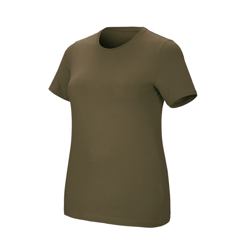 Trička | Svetry | Košile: e.s. Tričko cotton stretch, dámské, plus fit + bahnitá zelená 2