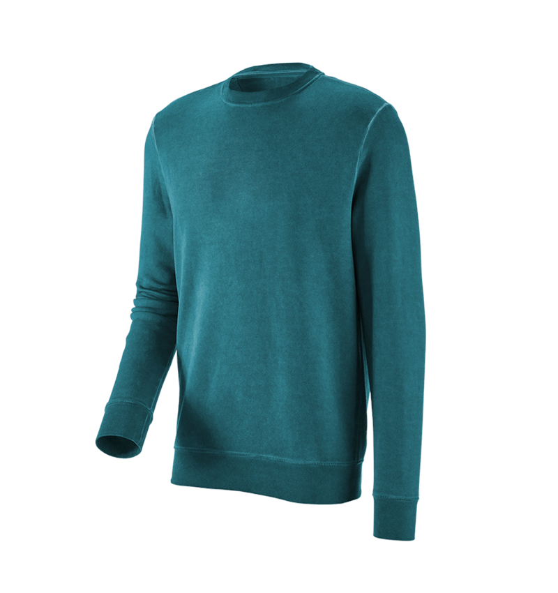 Trička, svetry & košile: e.s. Mikina vintage poly cotton + tmavě kyanová vintage 4