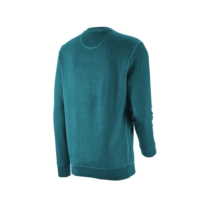 Trička, svetry & košile: e.s. Mikina vintage poly cotton + tmavě kyanová vintage 5
