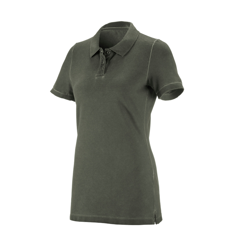 Trička | Svetry | Košile: e.s. Polo-Tričko vintage cotton stretch, dámská + maskovací zelená vintage 7
