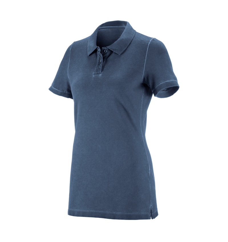 Trička | Svetry | Košile: e.s. Polo-Tričko vintage cotton stretch, dámská + antická modrá vintage