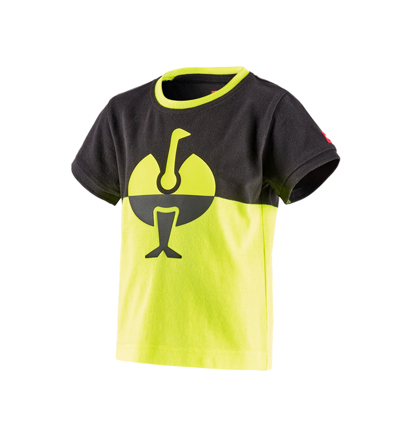 Trička | Svetry | Košile: e.s. Pique-Tričko colourblock, dětské + černá/výstražná žlutá 2