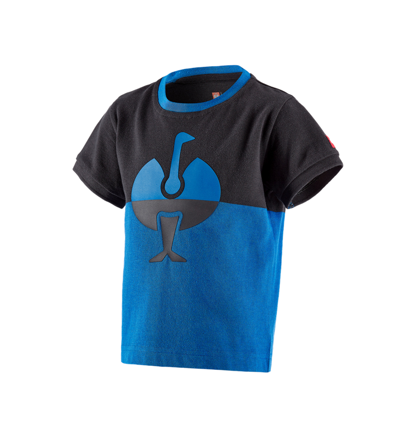Trička | Svetry | Košile: e.s. Pique-Tričko colourblock, dětské + grafit/enciánově modrá 2