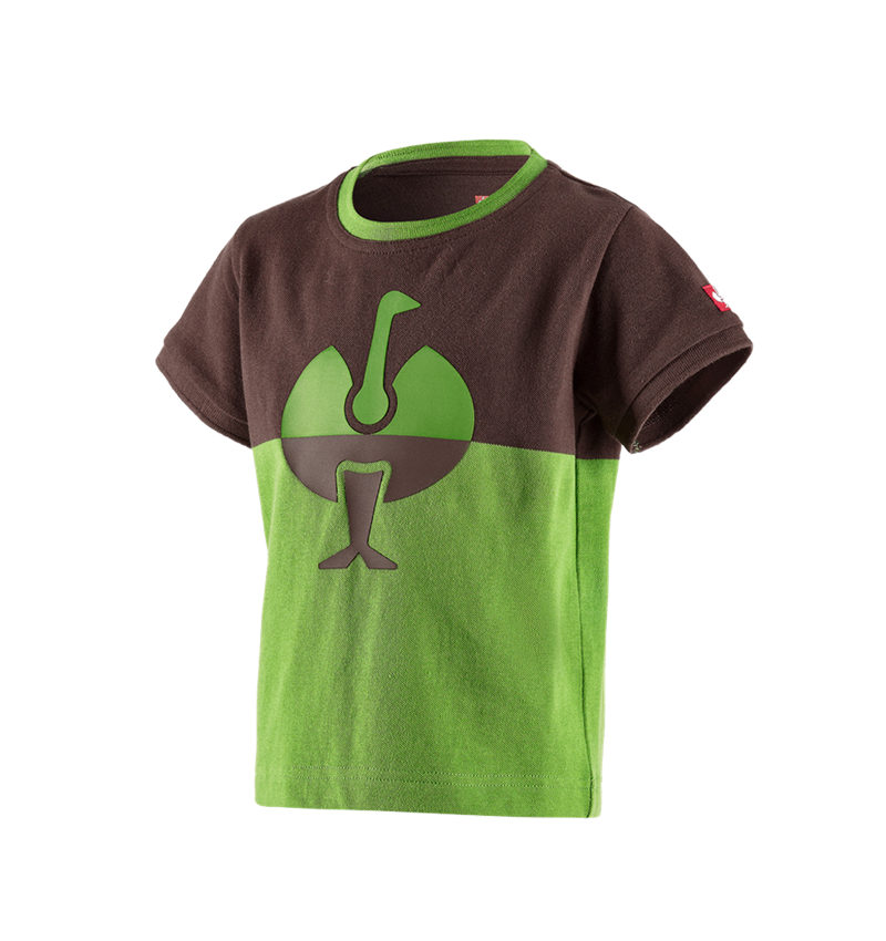 Trička | Svetry | Košile: e.s. Pique-Tričko colourblock, dětské + kaštan/mořská zelená 2