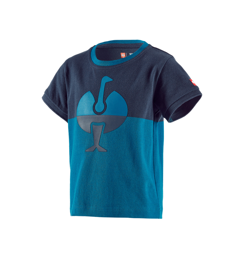 Trička | Svetry | Košile: e.s. Pique-Tričko colourblock, dětské + tmavomodrá/atol 2
