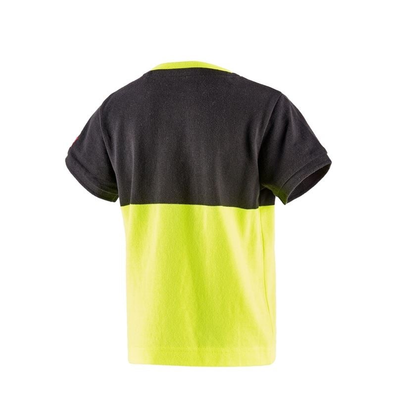 Trička | Svetry | Košile: e.s. Pique-Tričko colourblock, dětské + černá/výstražná žlutá 3